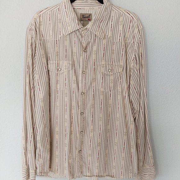 Fossil Vintage Men's Circle Pattern Western Inspired Long Sleeved Shirt … - Picture 8 of 12